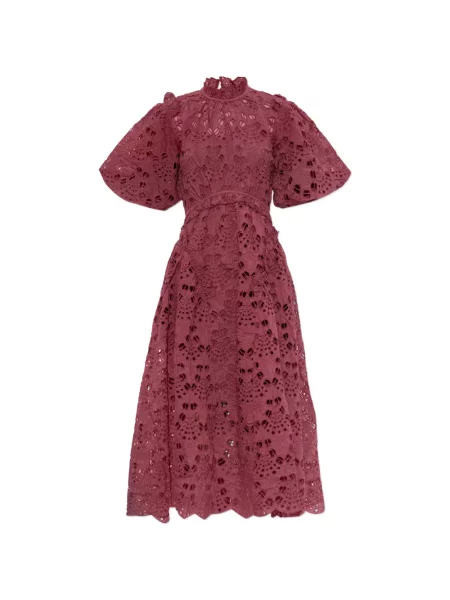 Rochie midi Allsaints cu broderie roz