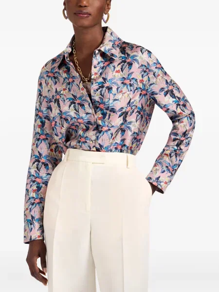 Cămașă La Doublej cu model floral cu imagine violet