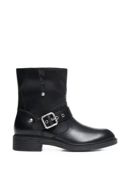 Botine Ash din piele cu model floral negru