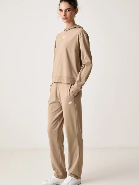 HUGO спортен панталон дамски с модал SIGNATURE_PANT бежово