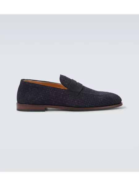 Loaferke Brunello Cucinelli iz semiša modra
