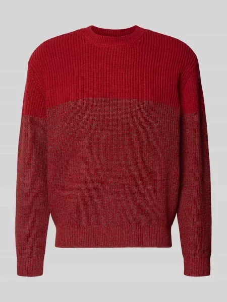 Sweter z dzianiny z okrągłym dekoltem Armani Exchange czerwony