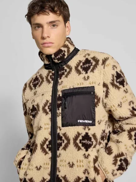 Kurtka typu teddy ze stójką Review biała