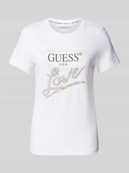 Guess Koszulki Kobieta S Crystal Tee dla Kobiet biały