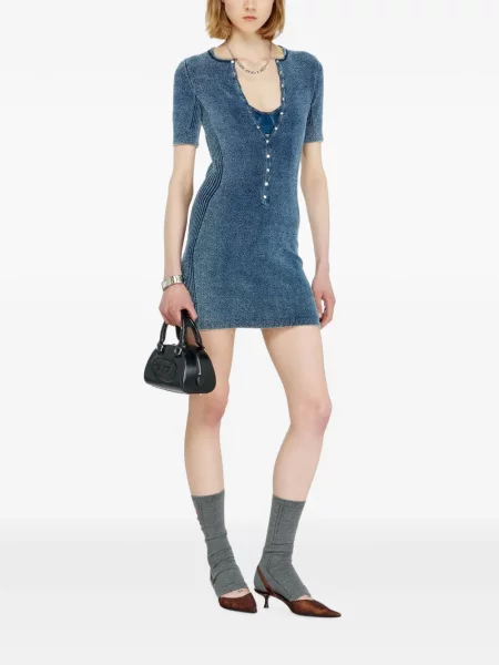 Scurt bouclé rochie Diesel albastru