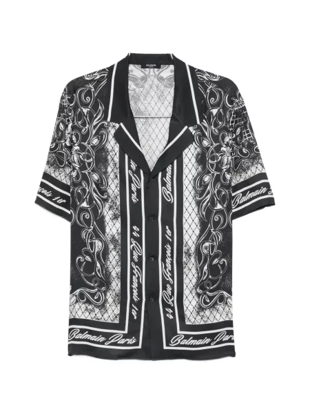 Cămașă Balmain cu imagine negru