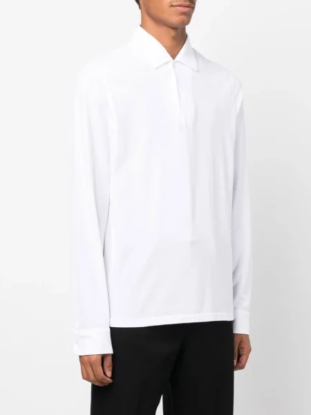 Lung tricou polo Aspesi alb