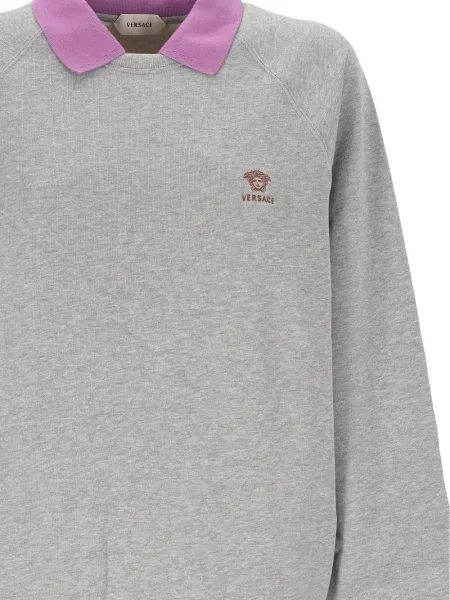 Gulerat hanorac Versace cu broderie gri