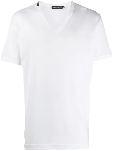 Tricou Dolce & Gabbana cu decolteu în V alb
