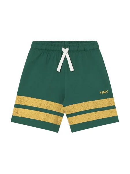 Tinycottons šortky STRIPES LOGO SHORT zelené