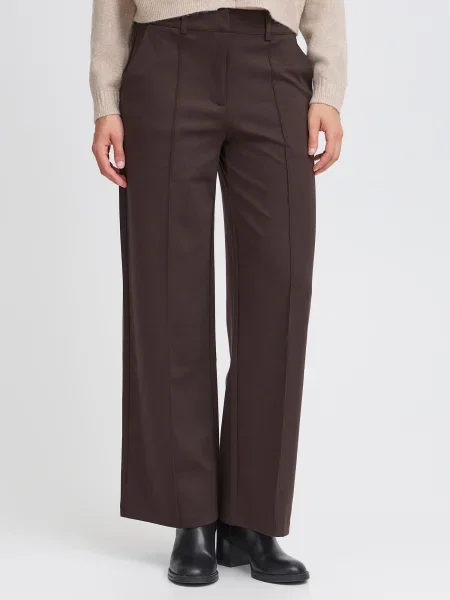 ICHI Pantaloni eleganți IHKate ciocolatiu