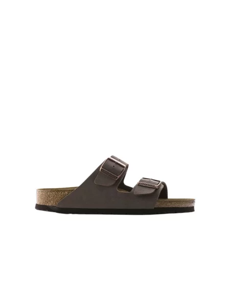 Klapki Birkenstock zamszowe brązowe
