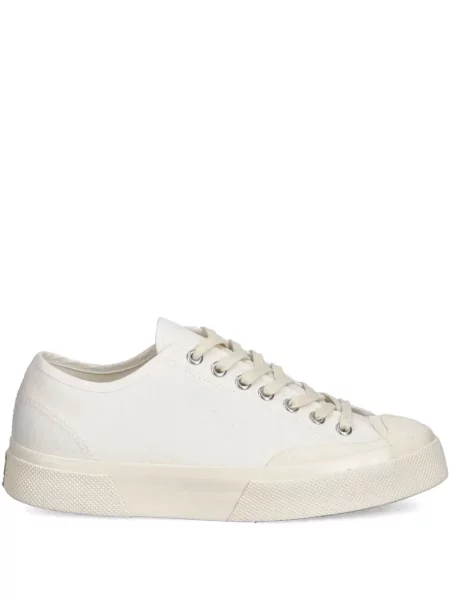 Sneakerși Superga cu șireturi din dantelă alb
