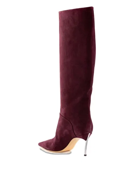Botine Casadei din piele de căprioară roșu