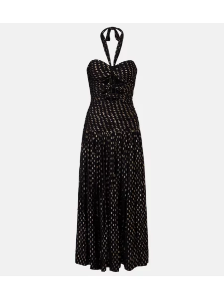 Sukienka midi Zimmermann do kolan z dekoltem halter garniturowa czarna