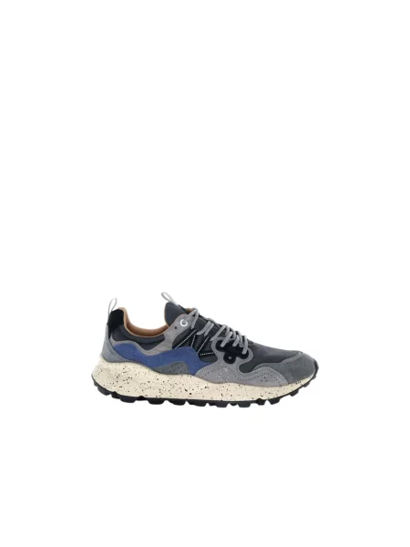 Sneakersy Flower Mountain w kwiatki skórzane szare