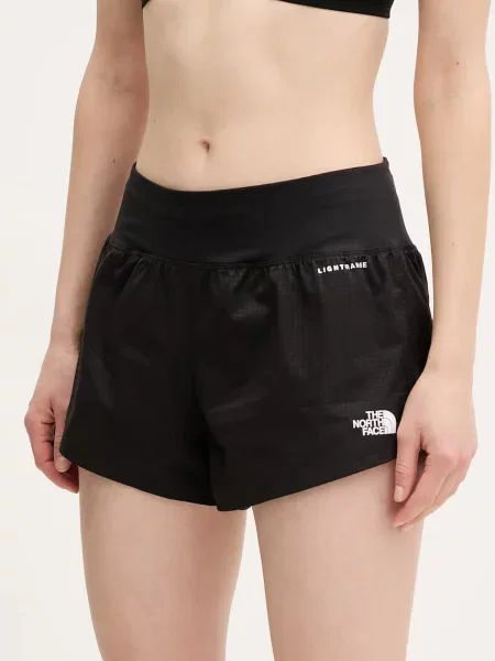The North Face sport rövidnadrág Sunriser női sima közepes derékmagasságú fekete
