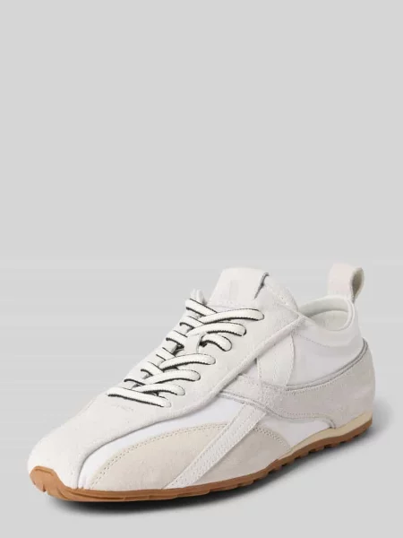 Sneakersy z mieszanki skóry z detalem z logo Alohas białe