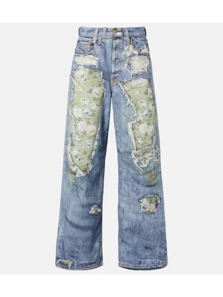 Blugi cu picior larg Acne Studios cu imagine albastru