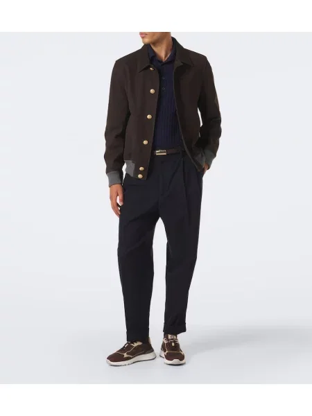 Sneakerși Brunello Cucinelli din piele de căprioară gri