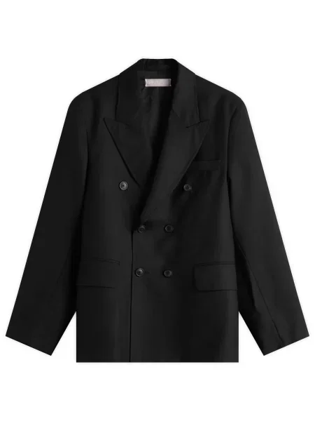Our Legacy marynarka wełniana Unconstructed Db Blazer czarny niebieska