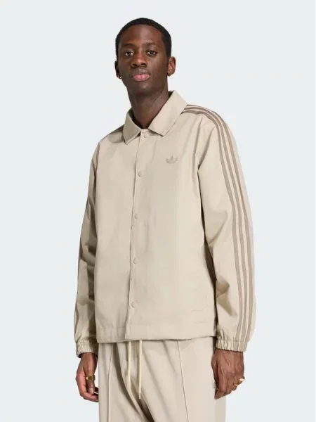 Adidas Μπουφάν μεταβατικό 3 Stripes Coaches Jacket μπεζ