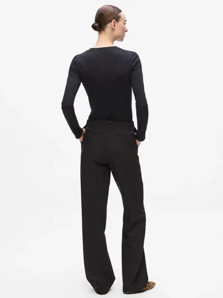 Karl Lagerfeld spodnie proste high waist czarny