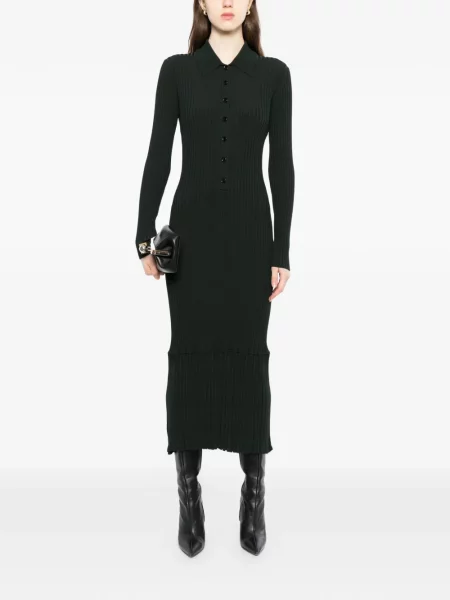 Rochie midi Proenza Schouler până la genunchi de costum cu nervuri verde