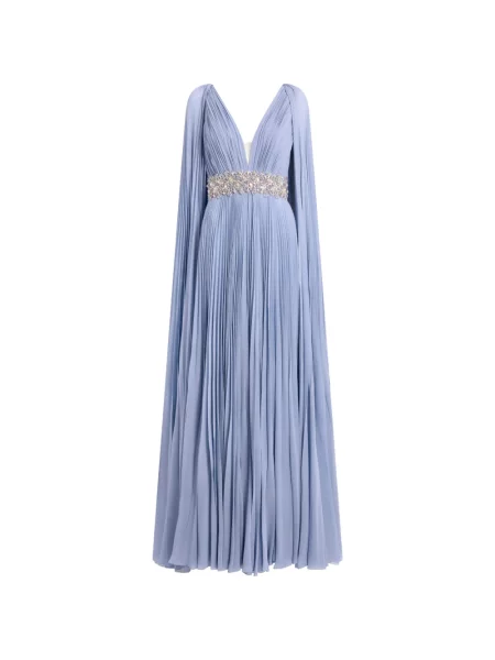 Maxi rochie maxi Jenny Packham plisată de costum albastru