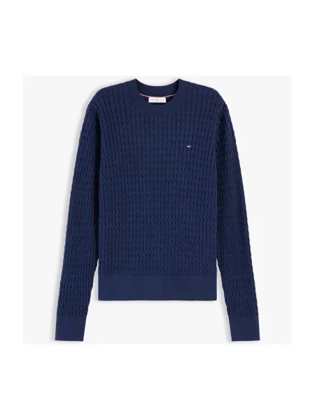Tommy Hilfiger Sveter Fine Tmavomodrá modrá