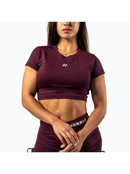 Top de antrenament pentru femei NEBBIA Strong Beauty dark red roșu