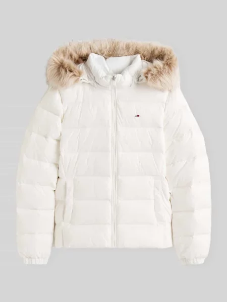 Kurtka puchowa krój regular fit ze sztucznego futra Tommy Jeans biała