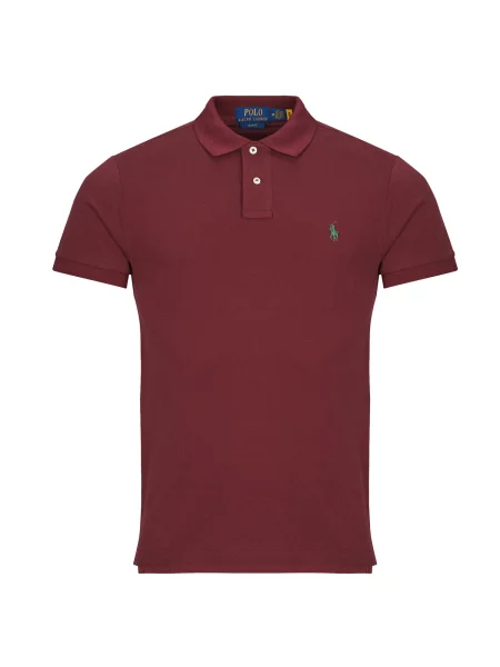 Polo majica Polo Ralph Lauren s kratkimi rokavi z mrežo bordo