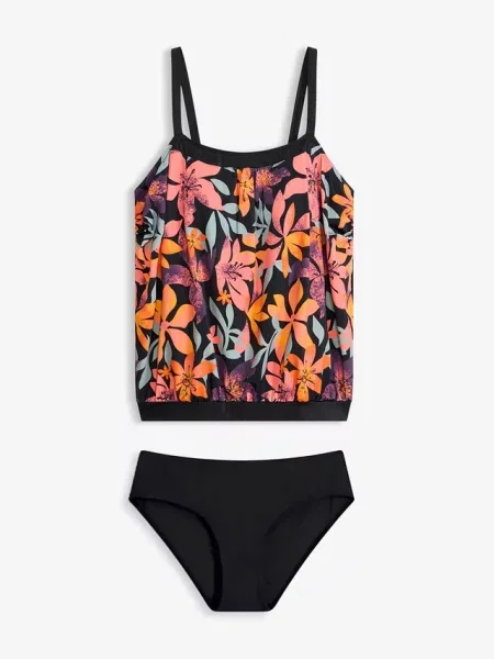 Tankini oversize z regulowanymi ramiączkami 2 części czarny