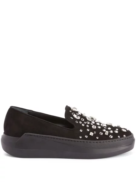 Pantofi loafer Giuseppe Zanotti de cristal negru