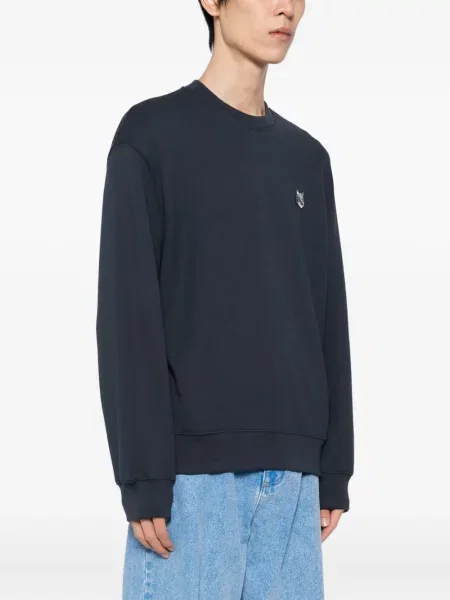Hanorac Maison Kitsune cu broderie albastru