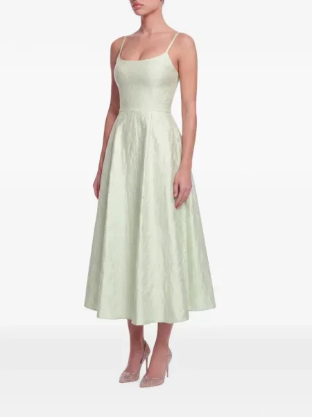 Rochie midi Post Meridiem din jacard verde