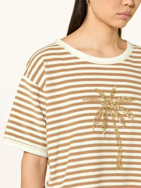 Grace Koszulka Frotte Z Cekinami braun brązowa