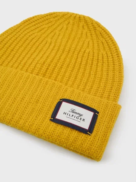 Шерстяная шапка Tommy Hilfiger желтая