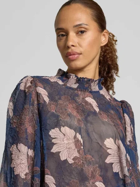 Koszula o kroju regular fit w półprzezroczystym designie Christian Berg Woman Selection granatowa