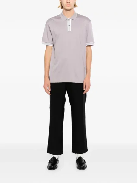 Tricou polo Boss cu dungi violet