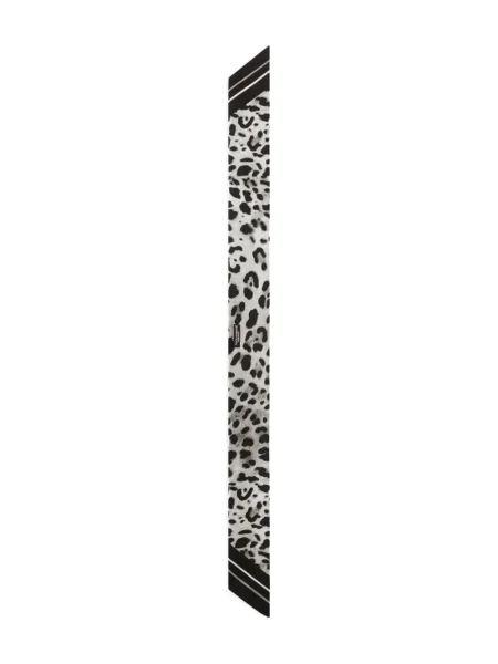 Fular Dolce & Gabbana cu imagine cu model leopard negru
