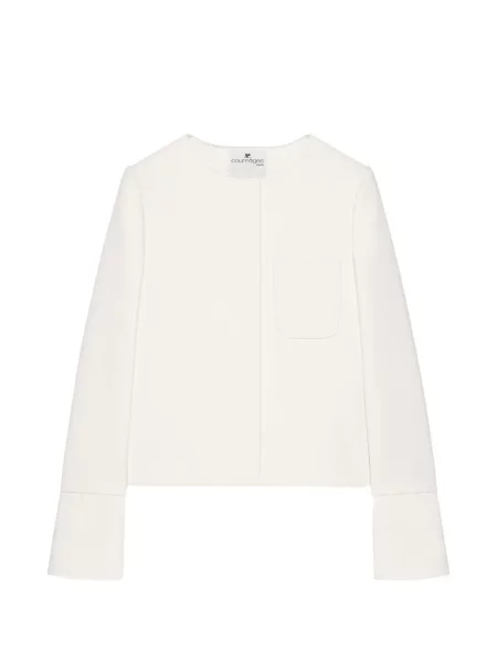 Geacă Courreges din satin alb