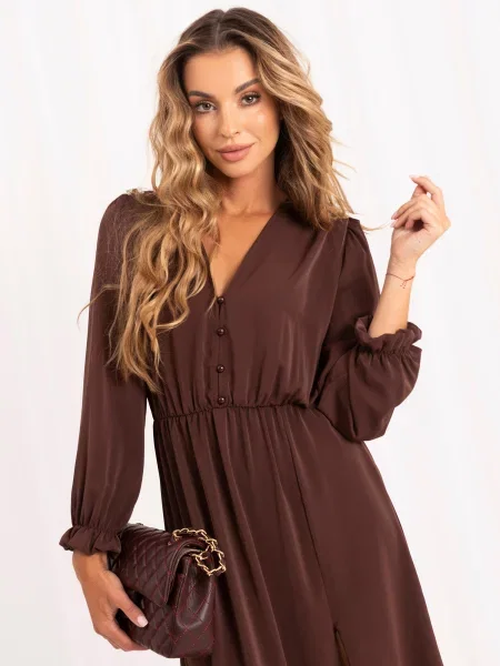 Midi haljina Italy Moda smeđa
