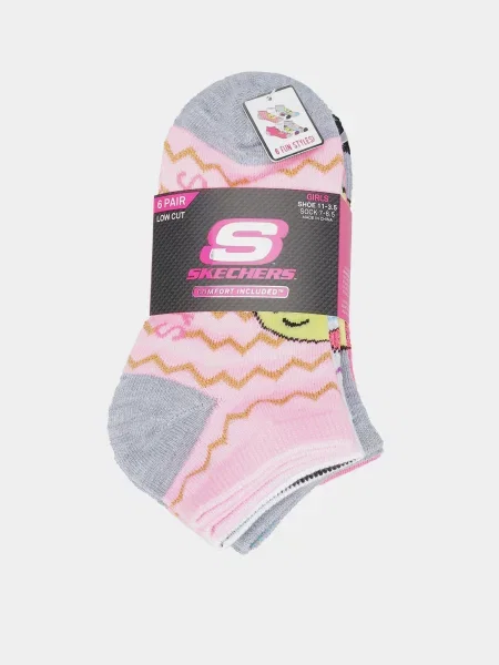 Skechers Non Terry Low Cut Набір шкарпеток Для дівчаток рожевий
