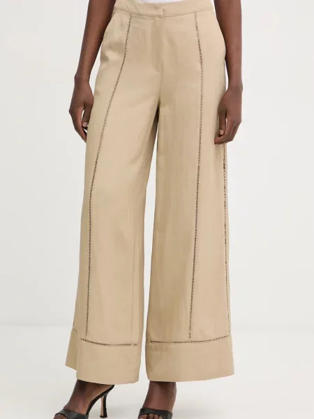 Karl Lagerfeld hlače z viskozo bež