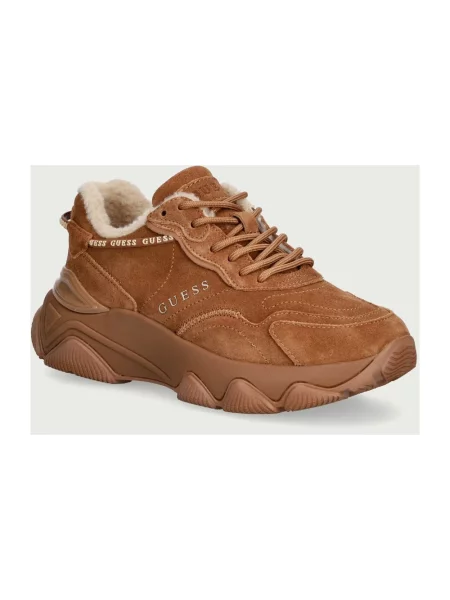 Sneakersy Guess skórzane brązowe