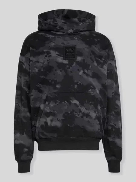 Bluza rozpinana o kroju relaxed fit z czystej bawełny Adidas Originals czarna