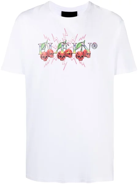 Tricou Philipp Plein cu imagine alb