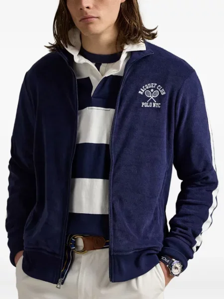 Hanorac Polo Ralph Lauren în carouri cu două rânduri de nasturi cu broderie albastru